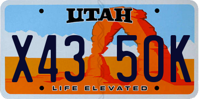 UT license plate X435OK