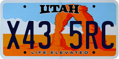 UT license plate X435RC
