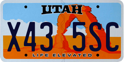 UT license plate X435SC