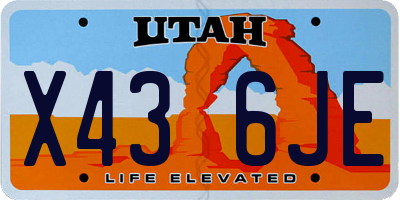 UT license plate X436JE