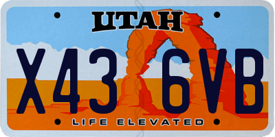 UT license plate X436VB