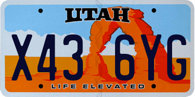 UT license plate X436YG