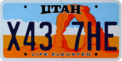 UT license plate X437HE