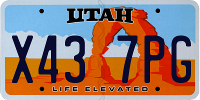 UT license plate X437PG