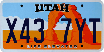 UT license plate X437YT
