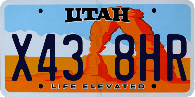 UT license plate X438HR