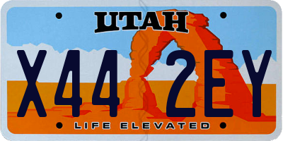 UT license plate X442EY