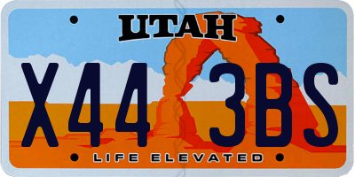 UT license plate X443BS