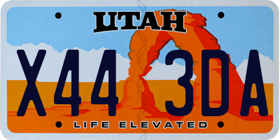 UT license plate X443DA