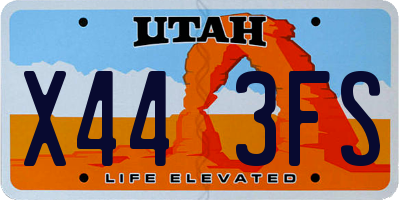 UT license plate X443FS