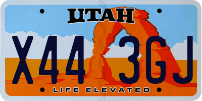 UT license plate X443GJ