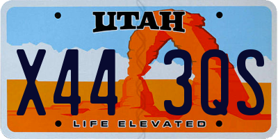 UT license plate X443QS
