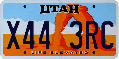 UT license plate X443RC