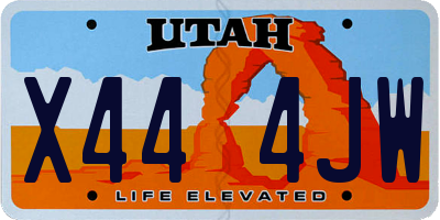 UT license plate X444JW