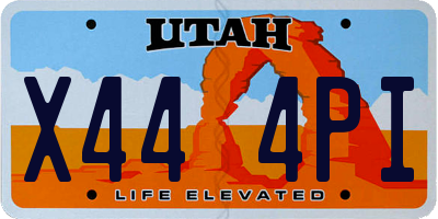 UT license plate X444PI
