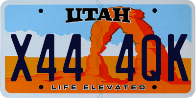 UT license plate X444QK