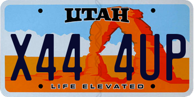 UT license plate X444UP