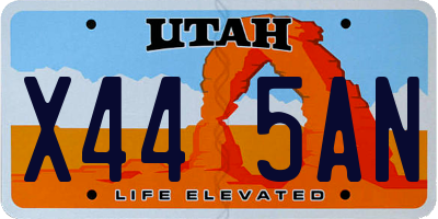 UT license plate X445AN
