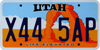 UT license plate X445AP