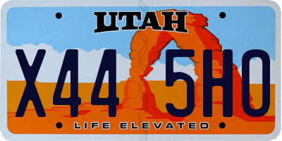 UT license plate X445HO