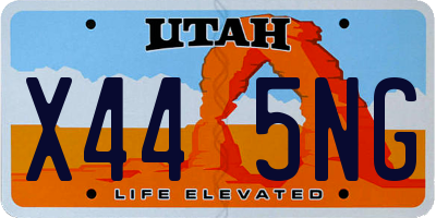 UT license plate X445NG
