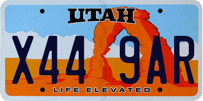 UT license plate X449AR