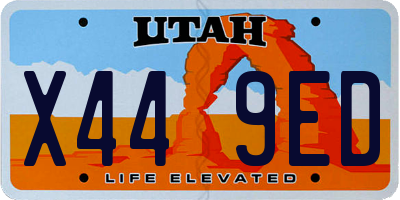 UT license plate X449ED