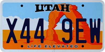 UT license plate X449EW