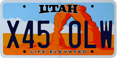 UT license plate X450LW