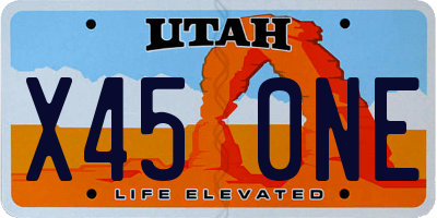 UT license plate X450NE