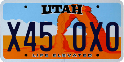UT license plate X450XO
