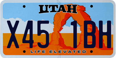 UT license plate X451BH