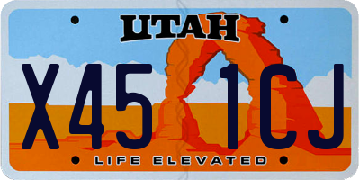 UT license plate X451CJ