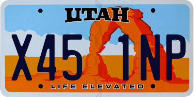 UT license plate X451NP