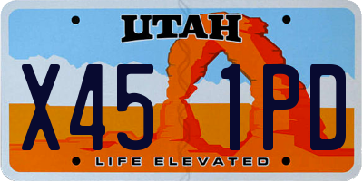 UT license plate X451PD
