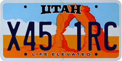 UT license plate X451RC