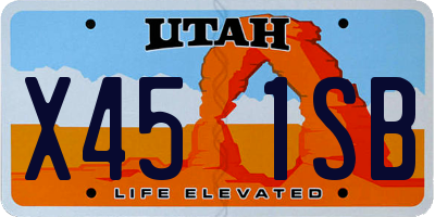 UT license plate X451SB