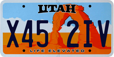 UT license plate X452IV
