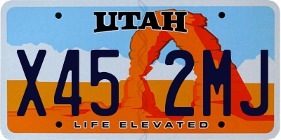 UT license plate X452MJ