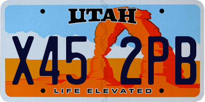 UT license plate X452PB