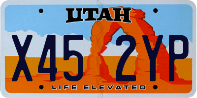 UT license plate X452YP