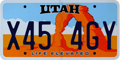 UT license plate X454GY