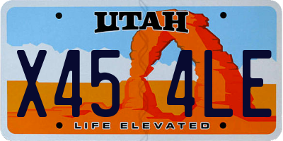 UT license plate X454LE