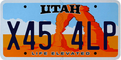 UT license plate X454LP