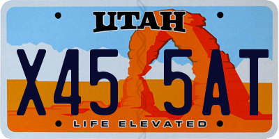 UT license plate X455AT