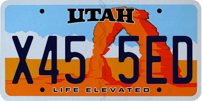 UT license plate X455ED