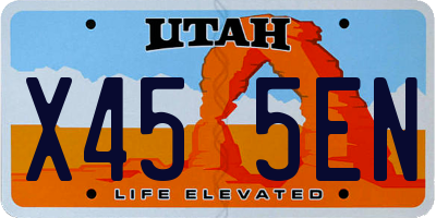 UT license plate X455EN