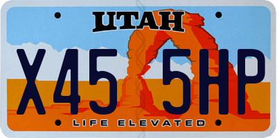 UT license plate X455HP