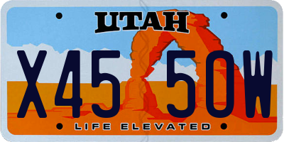UT license plate X455OW