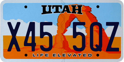 UT license plate X455QZ